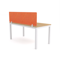 California Office Workstations (Straight Legs) 1-User Single-Sided Desk With AcoustiQ Screen (Orange Screen)
