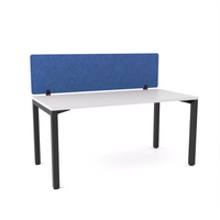 California Office Workstations (Straight Legs) 1-User Single-Sided Desk With AcoustiQ Screen (Cobalt Blue Screen)