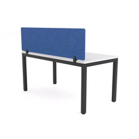 California Office Workstations (Straight Legs) 1-User Single-Sided Desk With AcoustiQ Screen (Cobalt Blue Screen)