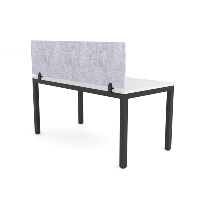 California Office Workstations (Straight Legs) 1 User Single Desk With AcoustiQ Screen (Marble Gray Screen)