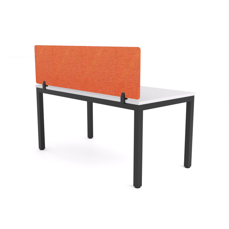 California Office Workstations (Straight Legs) 1-User Single-Sided Desk With AcoustiQ Screen (Orange Screen)