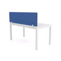 California Office Workstations (Straight Legs) 1-User Single-Sided Desk With AcoustiQ Screen (Cobalt Blue Screen)