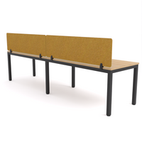 California Office Workstations (Straight Legs) 2-User Single-Sided Desk With AcoustiQ Screen (Golden Yellow Screen)