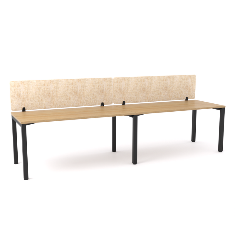 California Office Workstations (Straight Legs) 2-User Single-Sided Desk With AcoustiQ Screen (Natural Screen)