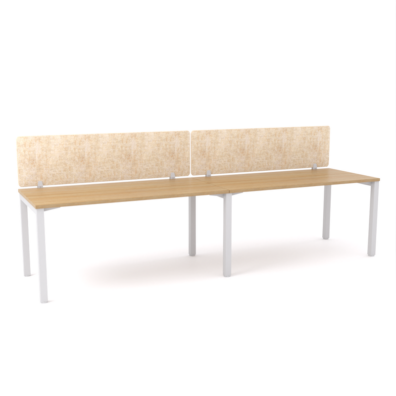 California Office Workstations (Straight Legs) 2-User Single-Sided Desk With AcoustiQ Screen (Natural Screen)