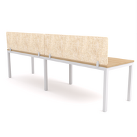 California Office Workstations (Straight Legs) 2-User Single-Sided Desk With AcoustiQ Screen (Natural Screen)