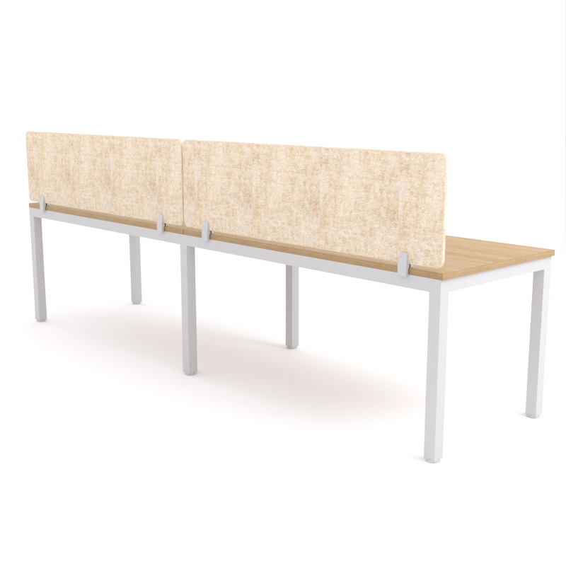 California Office Workstations (Straight Legs) 2-User Single-Sided Desk With AcoustiQ Screen (Natural Screen)