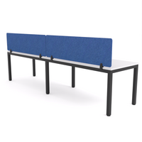 California Office Workstations (Straight Legs) 2-User Single-Sided Desk With AcoustiQ Screen (Cobalt Blue Screen)