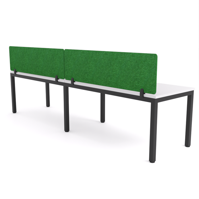 California Office Workstations (Straight Legs) 2 User Single-Sided Desks With AcoustiQ Screen (Green Screen)
