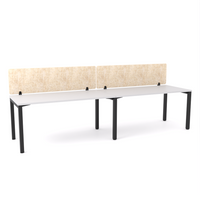 California Office Workstations (Straight Legs) 2-User Single-Sided Desk With AcoustiQ Screen (Natural Screen)