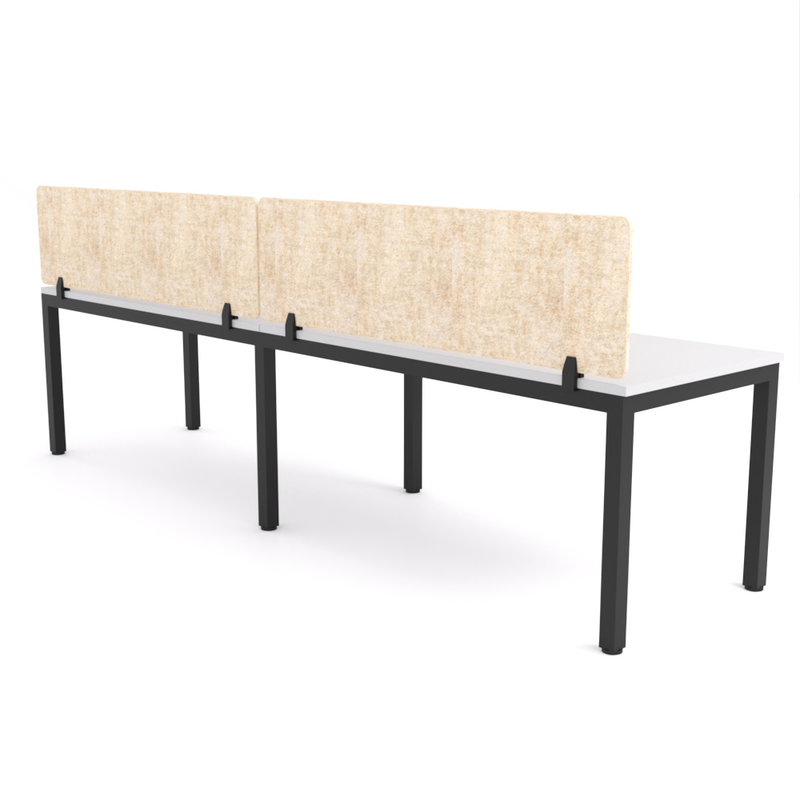California Office Workstations (Straight Legs) 2-User Single-Sided Desk With AcoustiQ Screen (Natural Screen)