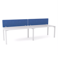 California Office Workstations (Straight Legs) 2-User Single-Sided Desk With AcoustiQ Screen (Cobalt Blue Screen)