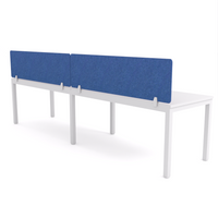California Office Workstations (Straight Legs) 2-User Single-Sided Desk With AcoustiQ Screen (Cobalt Blue Screen)