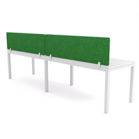 California Office Workstations (Straight Legs) 2-User Single-Sided Desk With AcoustiQ Screen (Green Screen)