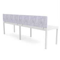 California Office Workstations (Straight Legs) 2-User Single-Sided Desk With AcoustiQ Screen (Marble Gray Screen)