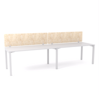 California Office Workstations (Straight Legs) 2-User Single-Sided Desk With AcoustiQ Screen (Natural Screen)
