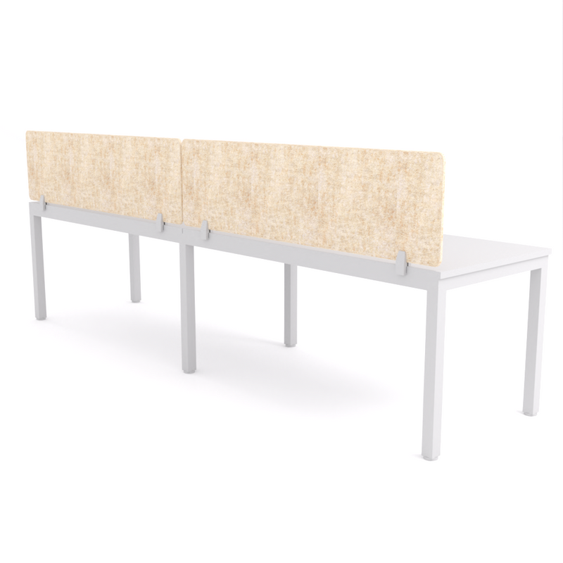 California Office Workstations (Straight Legs) 2-User Single-Sided Desk With AcoustiQ Screen (Natural Screen)