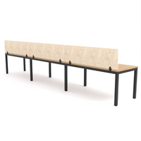 California Office Workstations (Straight Legs) 3-User Single-Sided Desk With AcoustiQ Screen (Natural Screen)