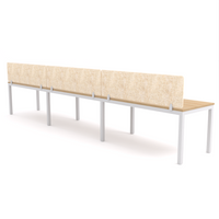 California Office Workstations (Straight Legs) 3-User Single-Sided Desk With AcoustiQ Screen (Natural Screen)