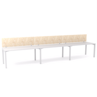 California Office Workstations (Straight Legs) 3-User Single-Sided Desk With AcoustiQ Screen (Natural Screen)
