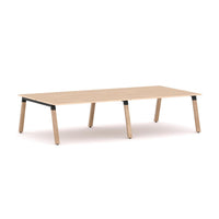 Plantation 4-Person Double-sided Desk Workstation Oak