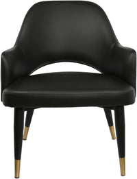 BonBon Armchair - Metal Black Legs with Brass Tips
