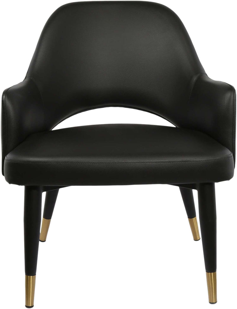 BonBon Armchair - Metal Black Legs with Brass Tips
