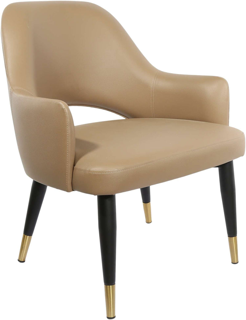 BonBon Armchair - Metal Black Legs with Brass Tips