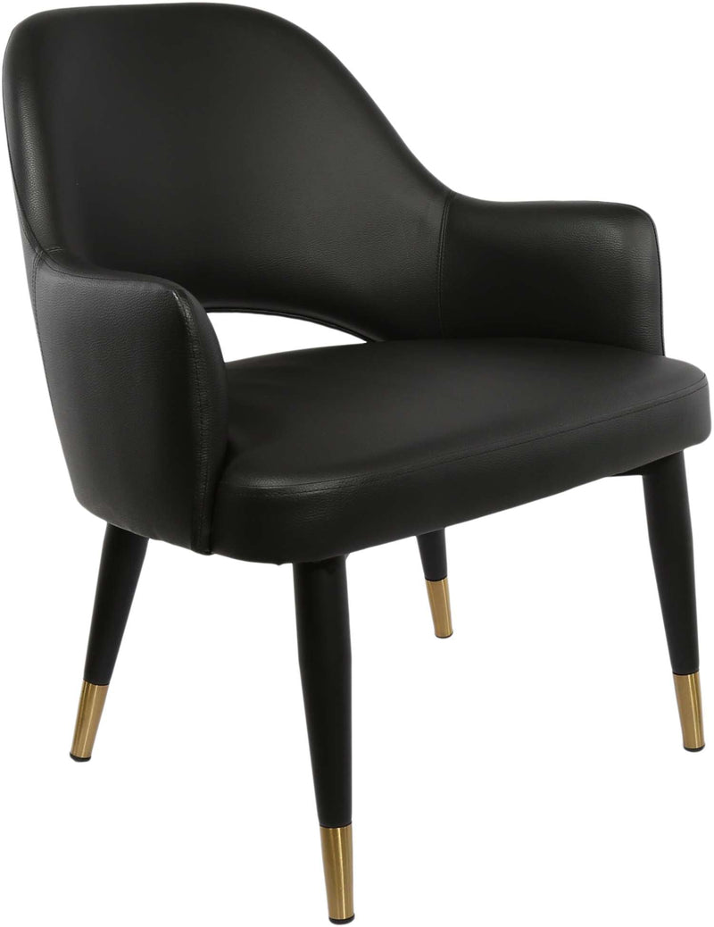 BonBon Armchair - Metal Black Legs with Brass Tips