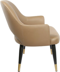 BonBon Armchair - Metal Black Legs with Brass Tips