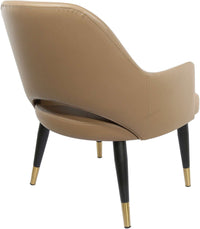 BonBon Armchair - Metal Black Legs with Brass Tips