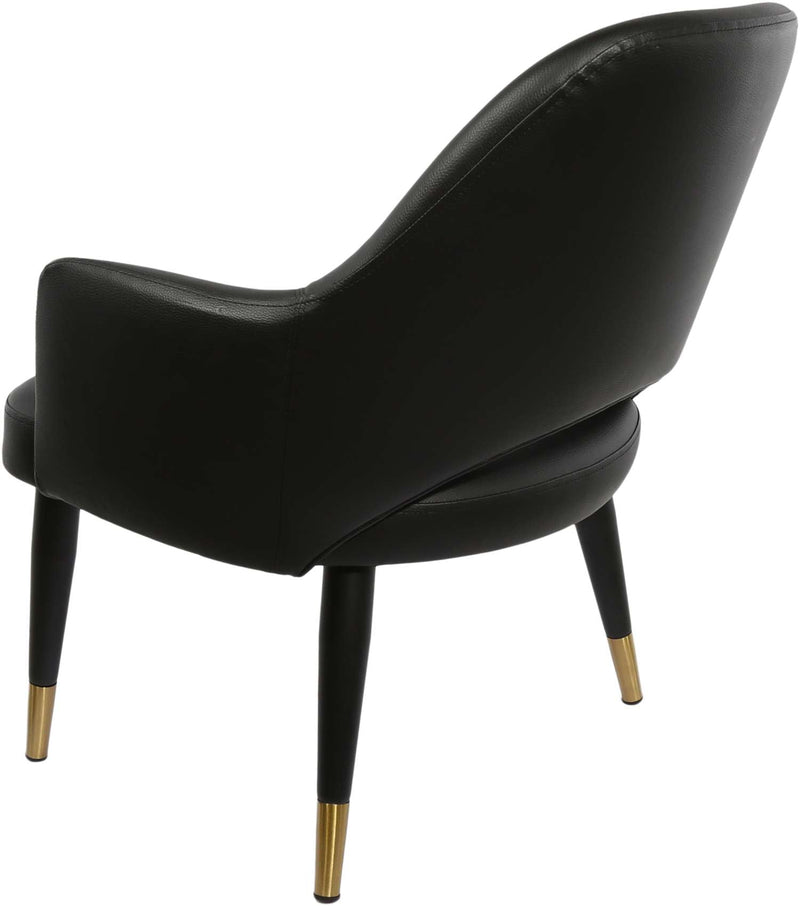 BonBon Armchair - Metal Black Legs with Brass Tips