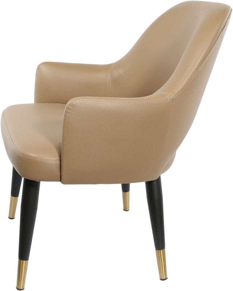 BonBon Armchair - Metal Black Legs with Brass Tips