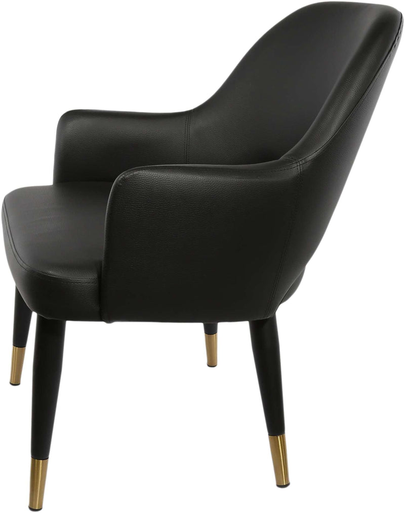 BonBon Armchair - Metal Black Legs with Brass Tips