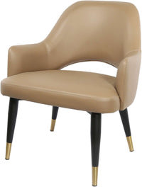 BonBon Armchair - Metal Black Legs with Brass Tips