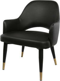 BonBon Armchair - Metal Black Legs with Brass Tips