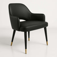 BonBon Armchair - Metal Black Legs with Brass Tips