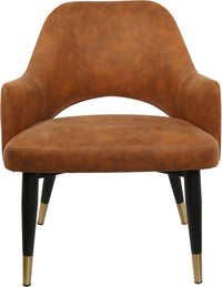 BonBon Armchair - Metal Black Legs with Brass Tips