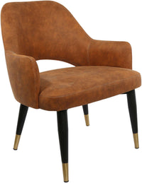 BonBon Armchair - Metal Black Legs with Brass Tips