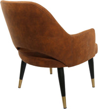 BonBon Armchair - Metal Black Legs with Brass Tips