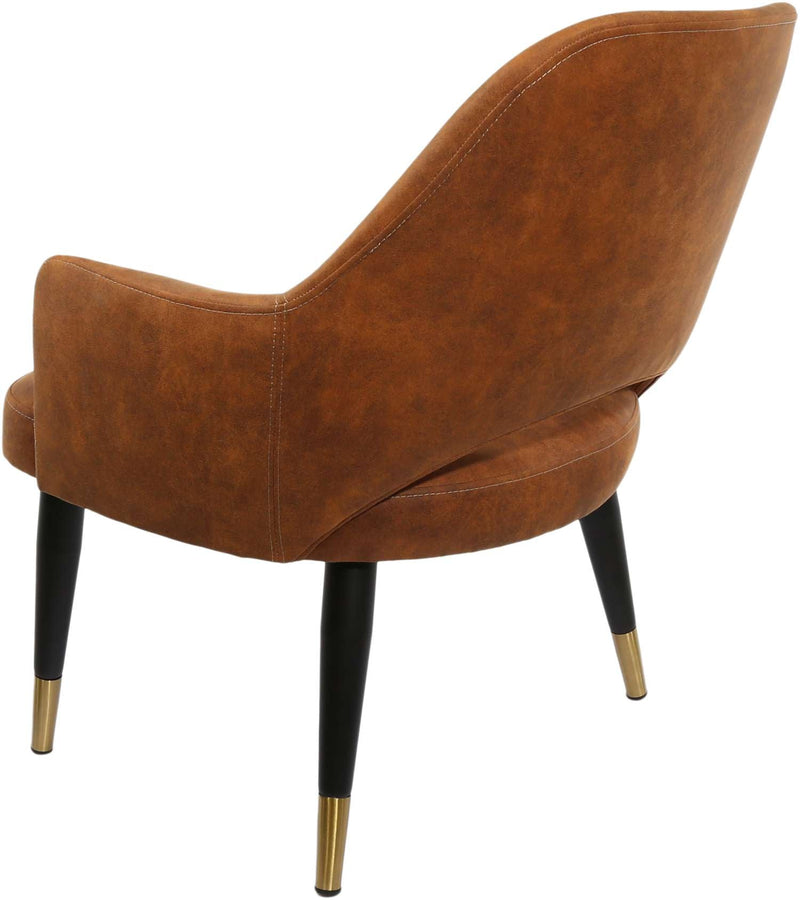 BonBon Armchair - Metal Black Legs with Brass Tips