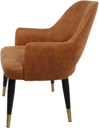 BonBon Armchair - Metal Black Legs with Brass Tips
