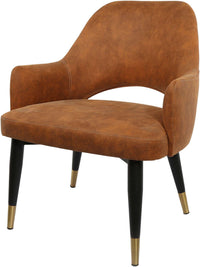 BonBon Armchair - Metal Black Legs with Brass Tips