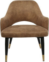 BonBon Armchair - Metal Black Legs with Brass Tips