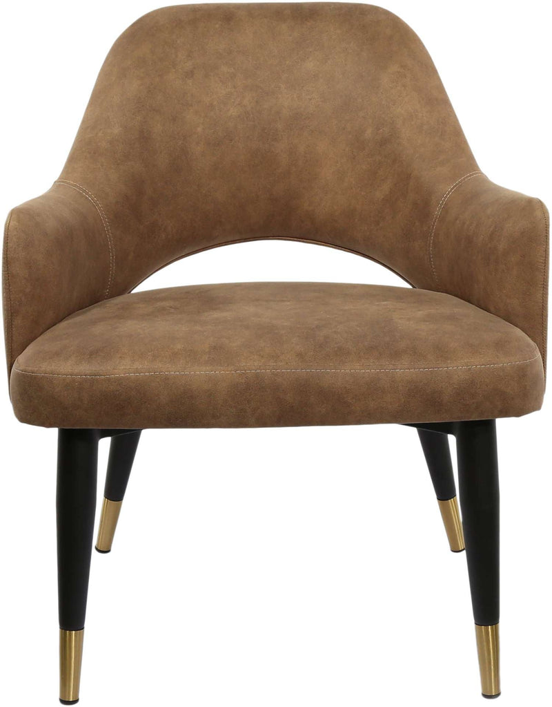 BonBon Armchair - Metal Black Legs with Brass Tips