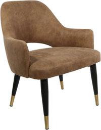 BonBon Armchair - Metal Black Legs with Brass Tips