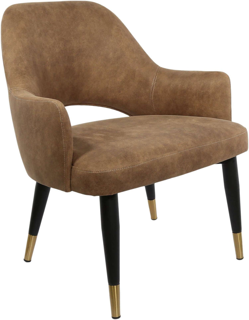BonBon Armchair - Metal Black Legs with Brass Tips