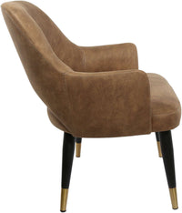 BonBon Armchair - Metal Black Legs with Brass Tips