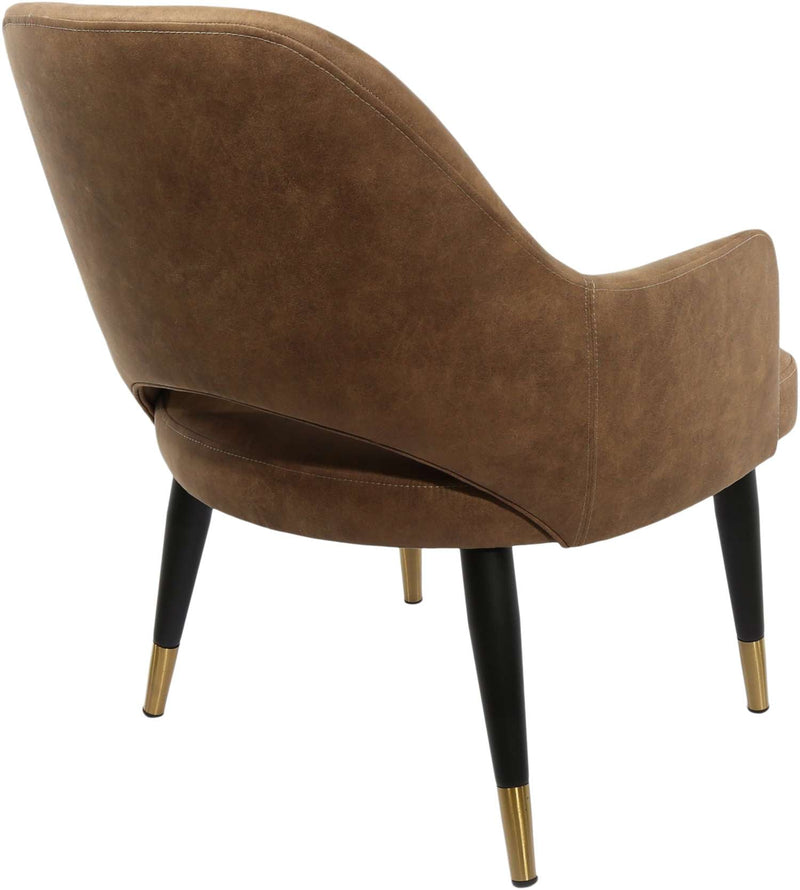 BonBon Armchair - Metal Black Legs with Brass Tips