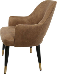 BonBon Armchair - Metal Black Legs with Brass Tips